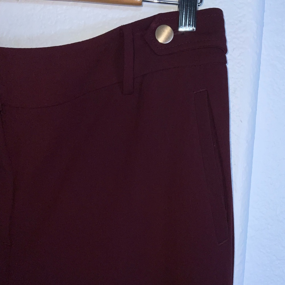 Talbots Rich Burgundy Greenwich Wide-Leg Pants - Picture 3 of 8